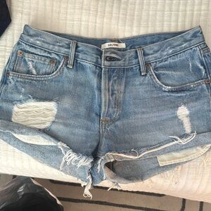 GRLFRND Adriana Mid-Rise Slouchy Short Tacked and Rolled in Love Rollercoaster